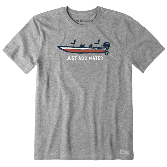 Life is Good Men's Crusher Lite Tee Just Add Water Bass Boat