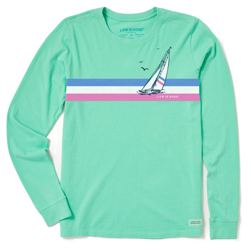 Life is Good Women's Crusher LS Sail Stripes